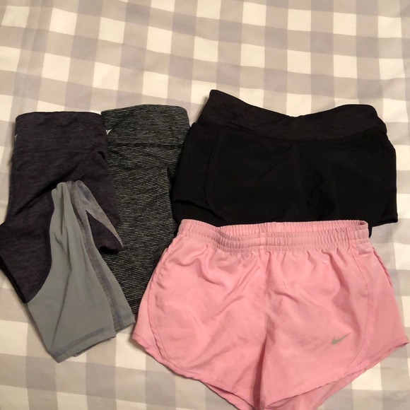 Grouping of girls athletic bottoms